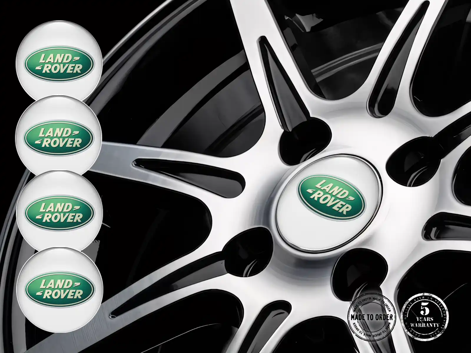 Land Rover Silicone Sticker Style Domed Rim Emblems